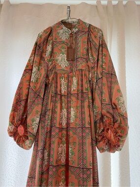 Clara The Label Cassia Floral Maxi Dress Peach Quartz XS